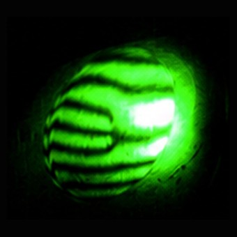 Actual detector frame, green interference fringes, control state 1